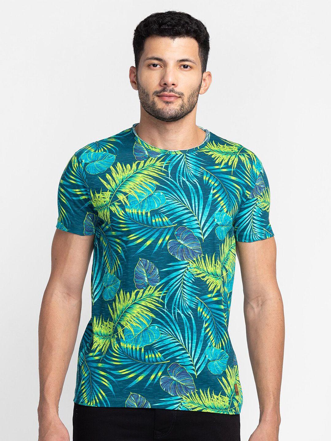 being human tropical printed round neck t-shirt