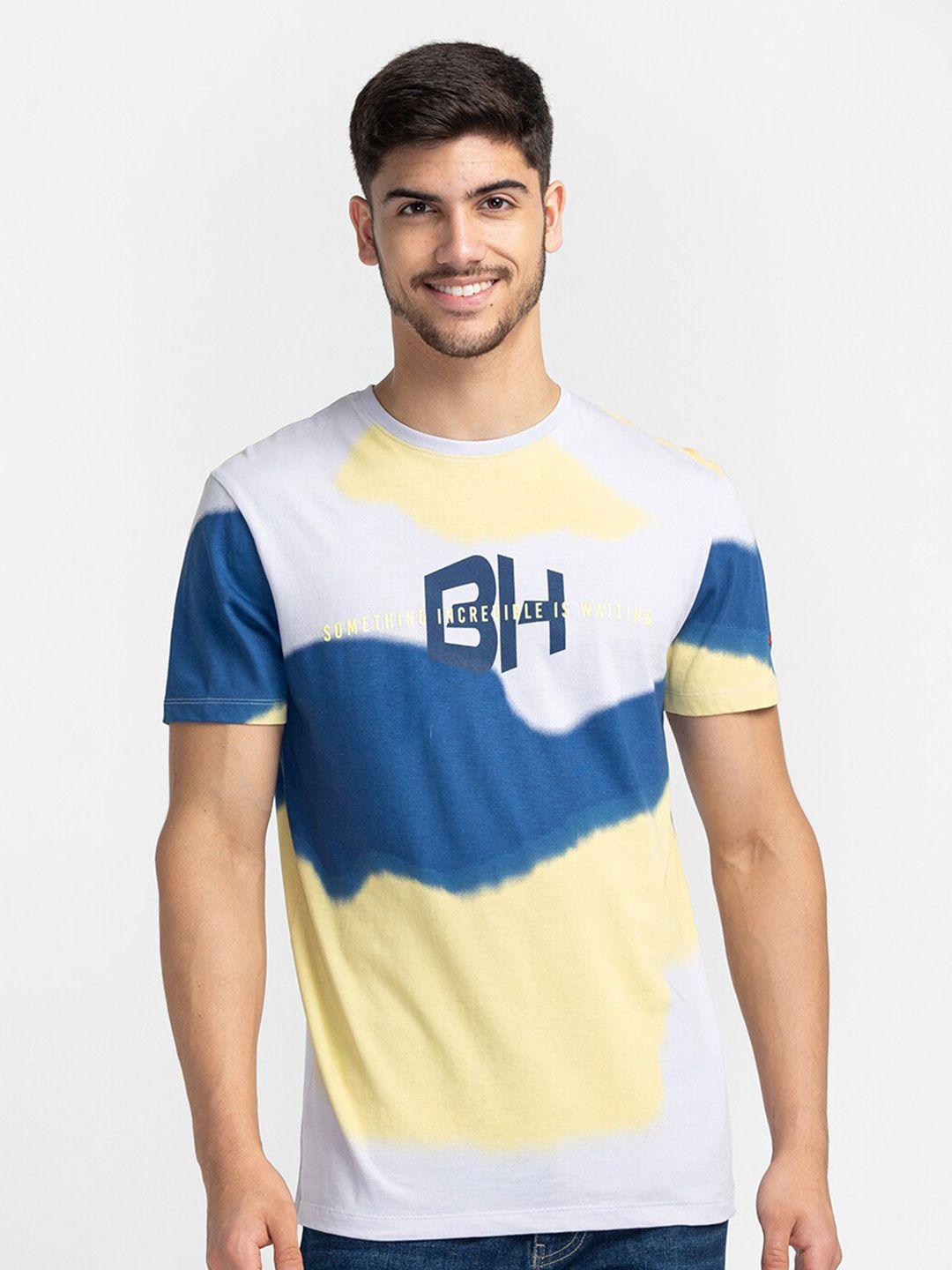 being human abstract printed round neck t-shirt