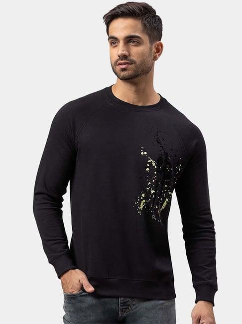 being human black cotton regular fit printed sweatshirts