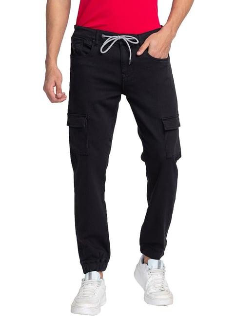 being human black jogger fit cargo jeans