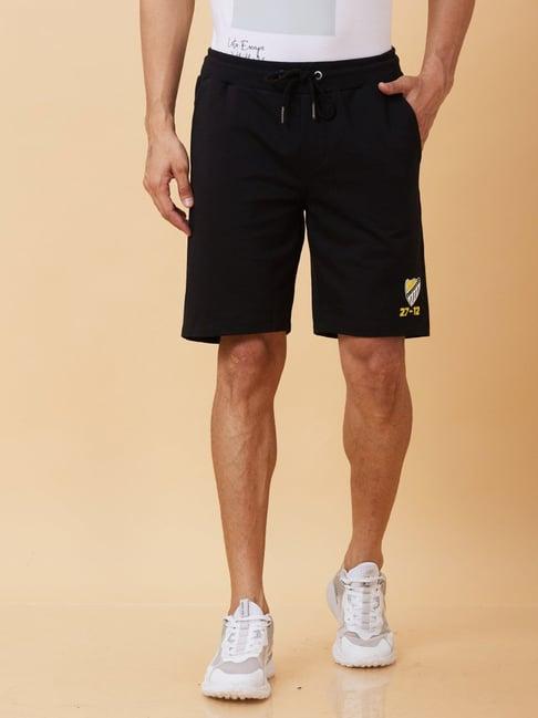 being human black regular fit shorts