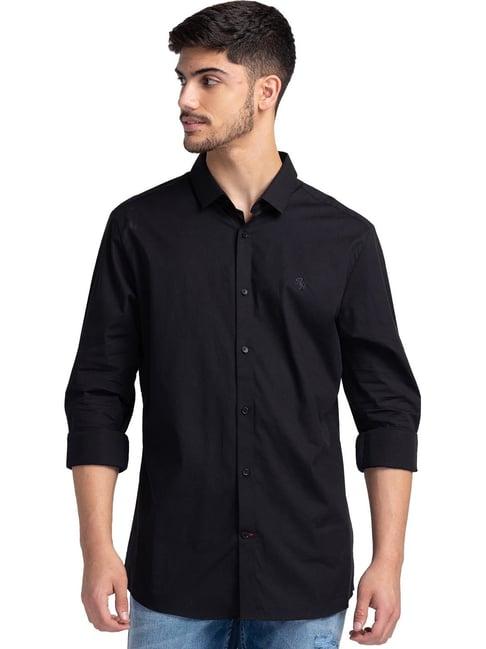 being human black slim fit shirt