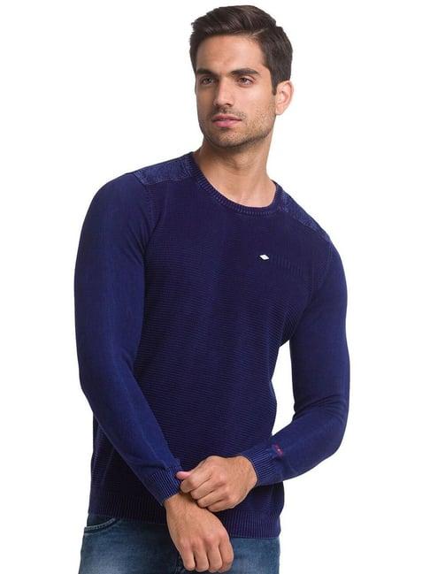 being human blue cotton regular fit sweatshirts