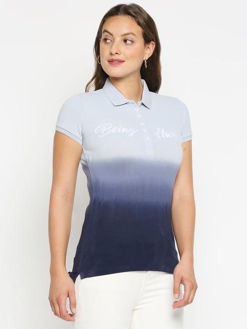 being human blue printed t-shirt