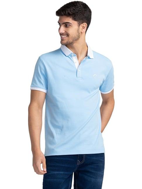 being human blue regular fit polo t-shirt