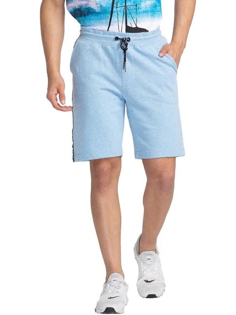 being human blue regular fit shorts