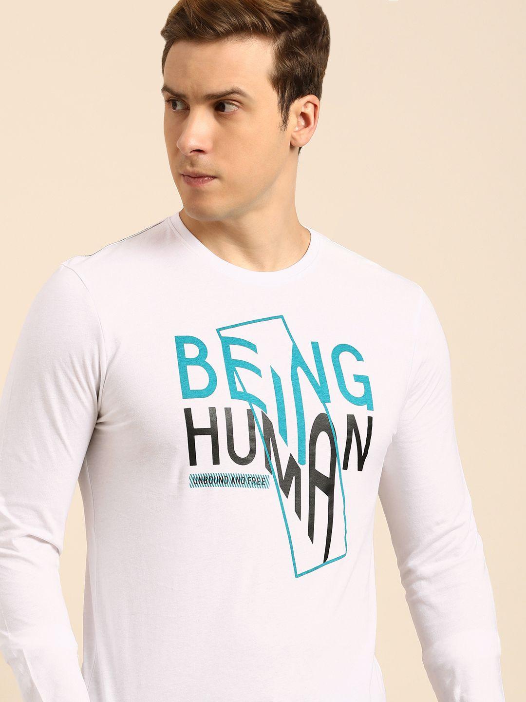 being human brand logo printed pure cotton t-shirt