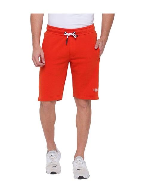 being human bright orange mid rise shorts