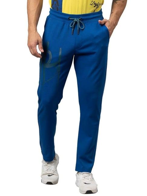 being human classic blue cotton regular fit trackpants