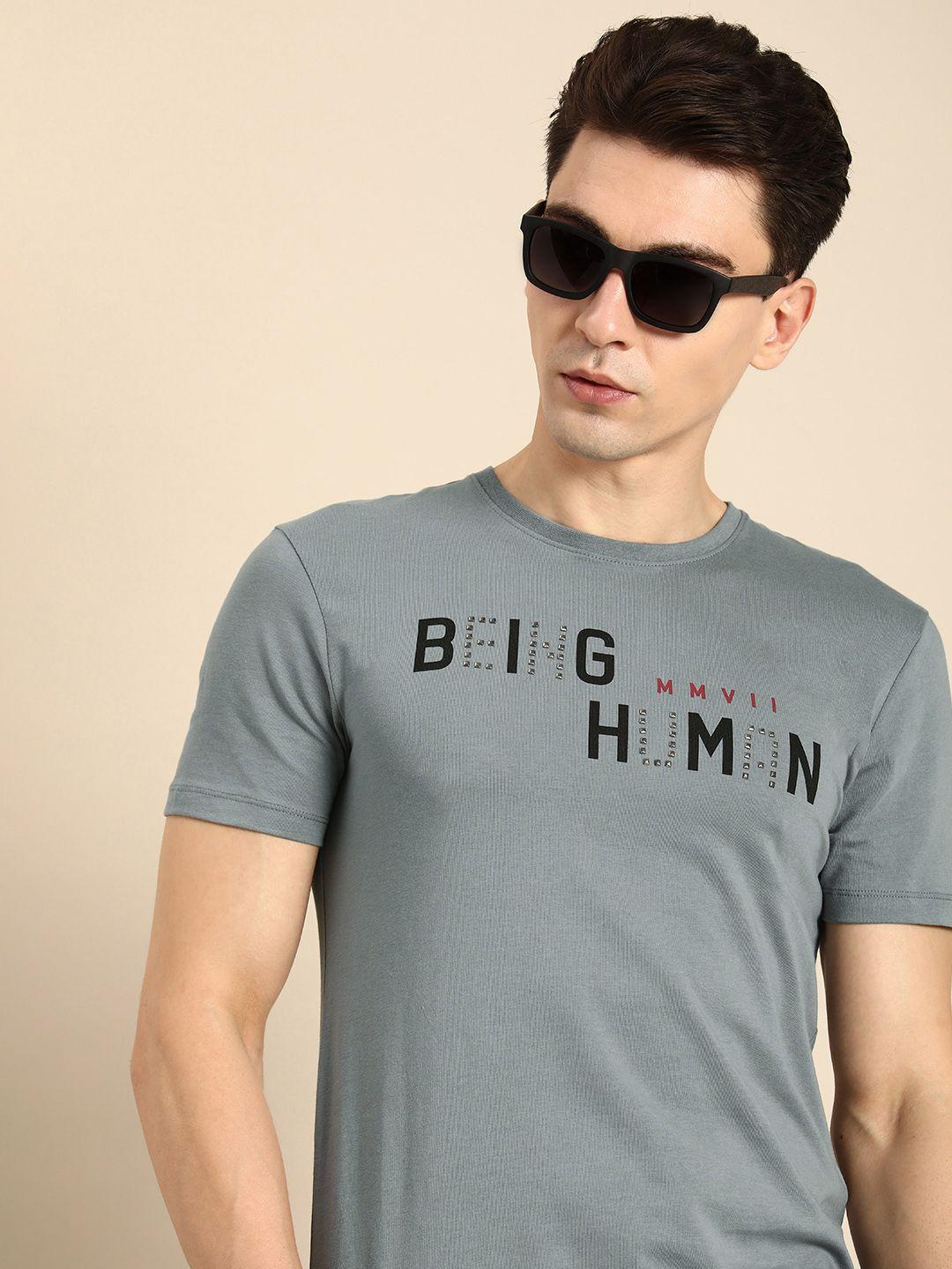 being human clothing men brand logo printed round neck t-shirt
