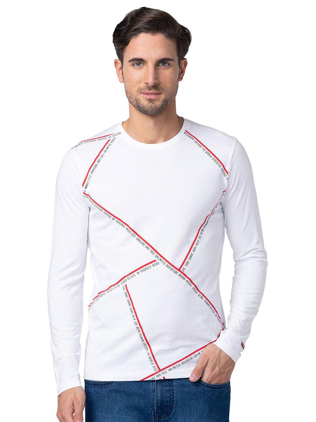 being human geometric printed round neck cotton regular t-shirt