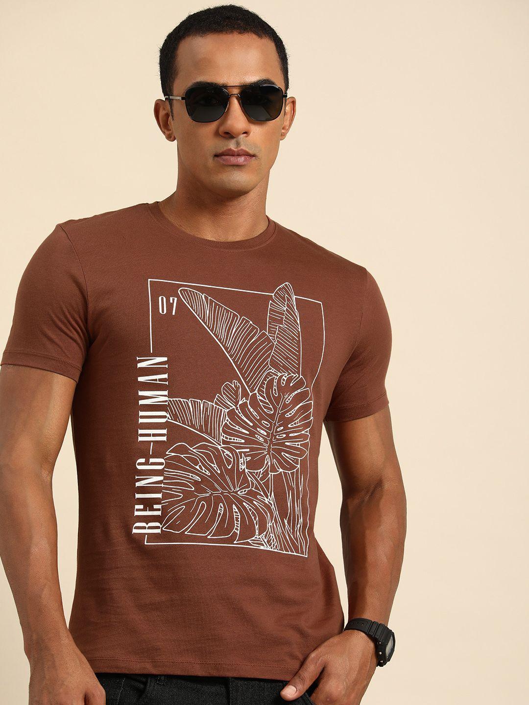 being human graphic printed pure cotton casual t-shirt