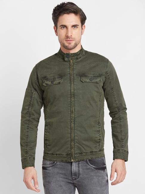 being human green regular fit jacket