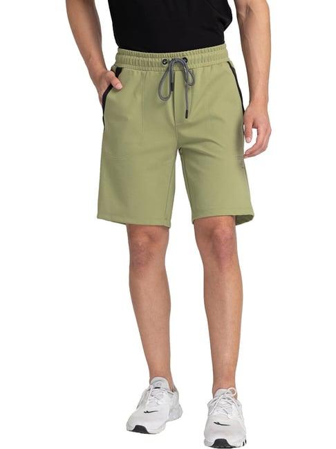 being human green regular fit shorts