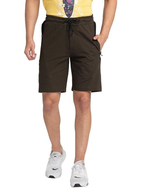 being human green regular fit shorts