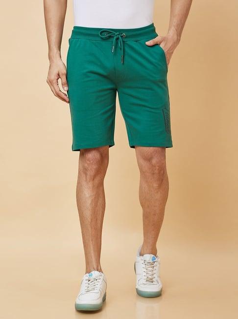 being human green regular fit shorts