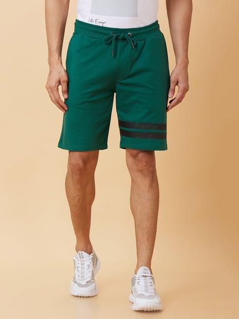 being human green regular fit shorts