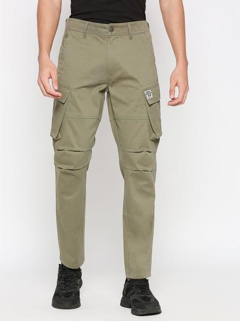 being human green slim fit cargos