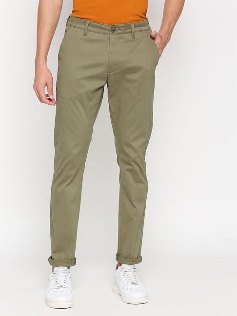 being human green slim fit chinos