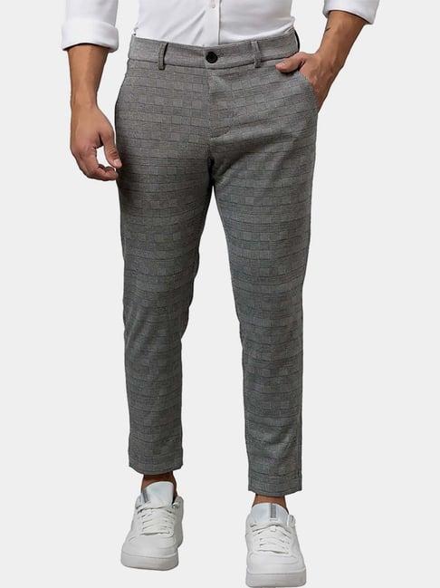 being human grey comfort fit checks trousers