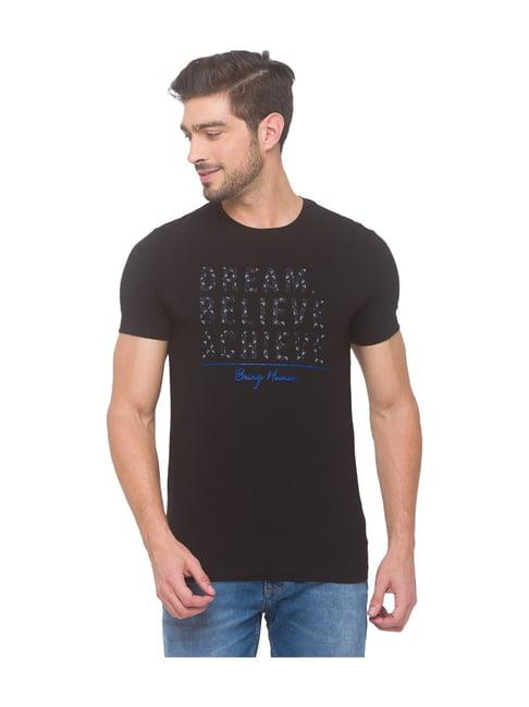 being human jet black printed short sleeves t-shirt