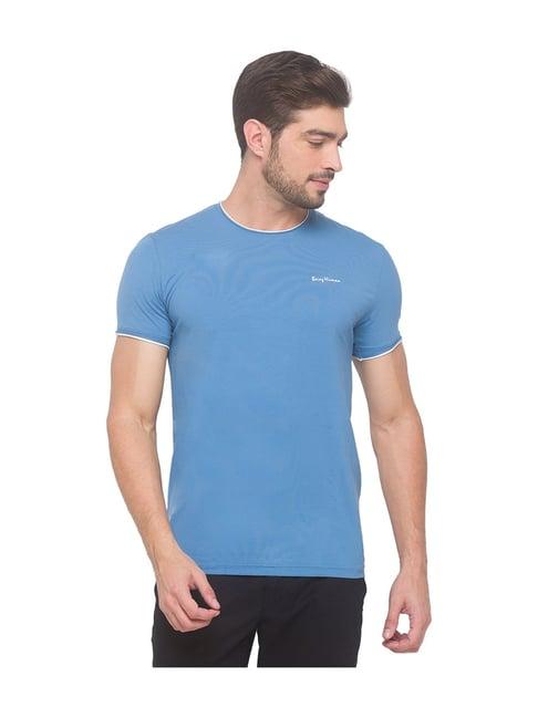 being human light blue short sleeves t-shirt