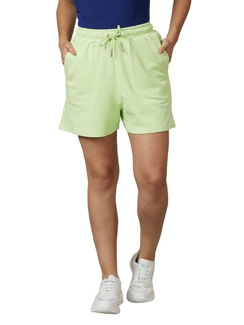 being human lime yellow mid rise shorts