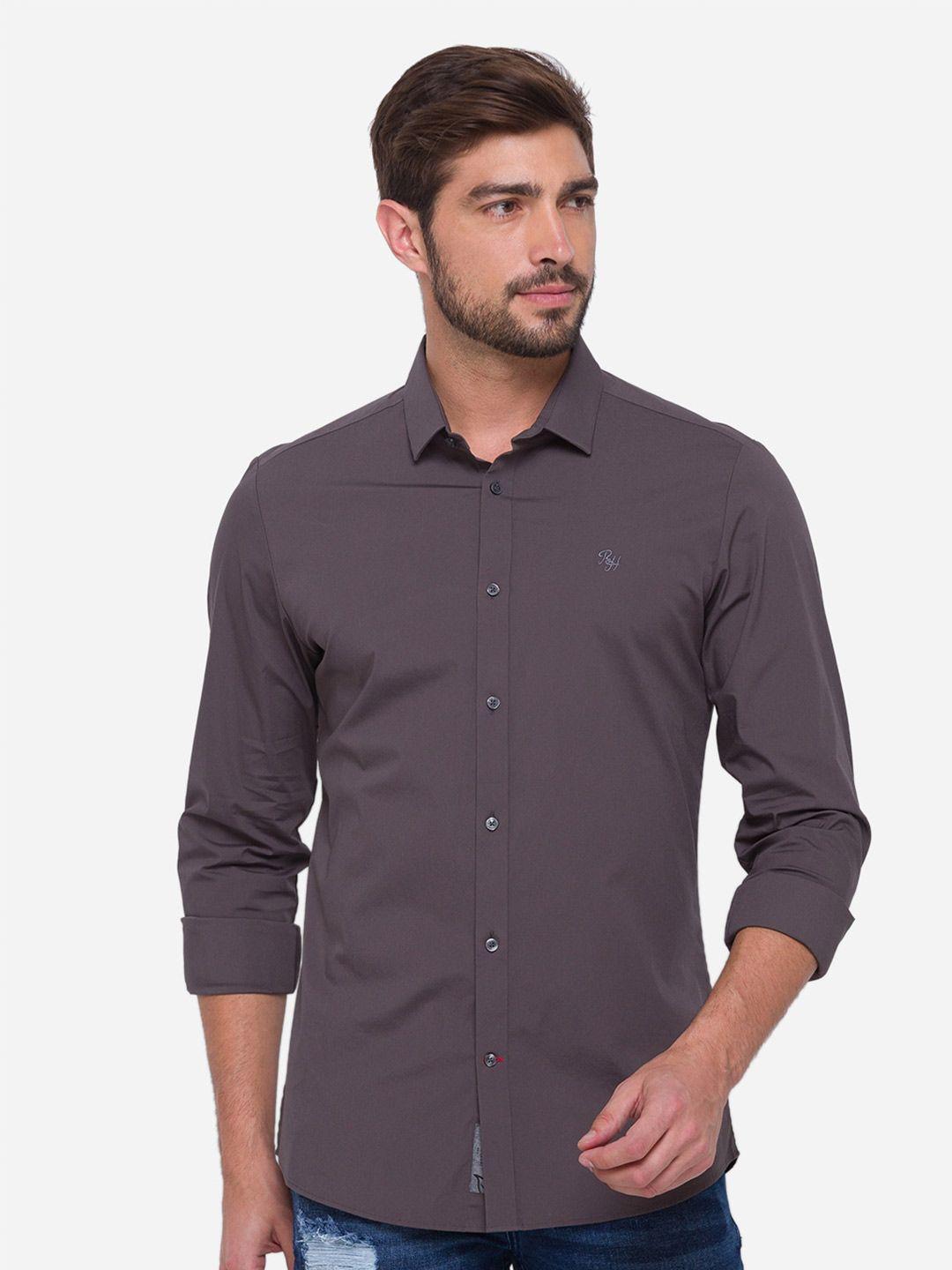 being human men grey comfort regular fit casual shirt
