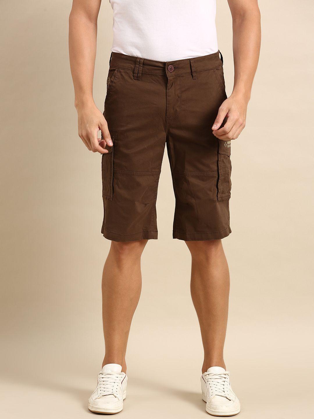 being human men solid mid rise cargo shorts