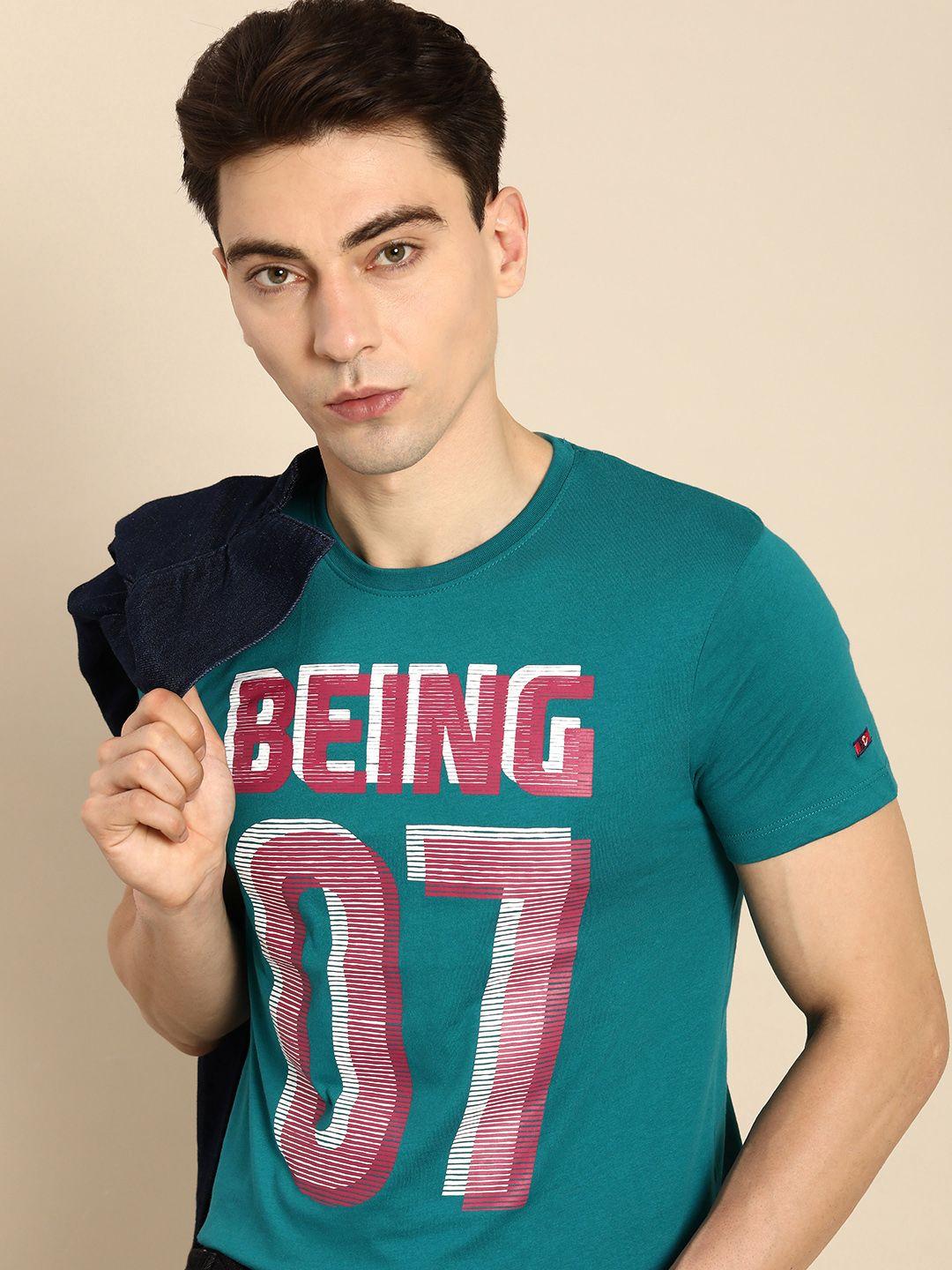 being human men typography printed pure cotton t-shirt