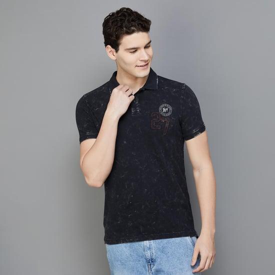 being human men washed slim fit polo t-shirt