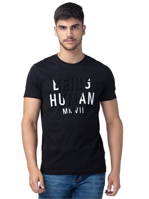 being human mens crew neck t-shirts -black