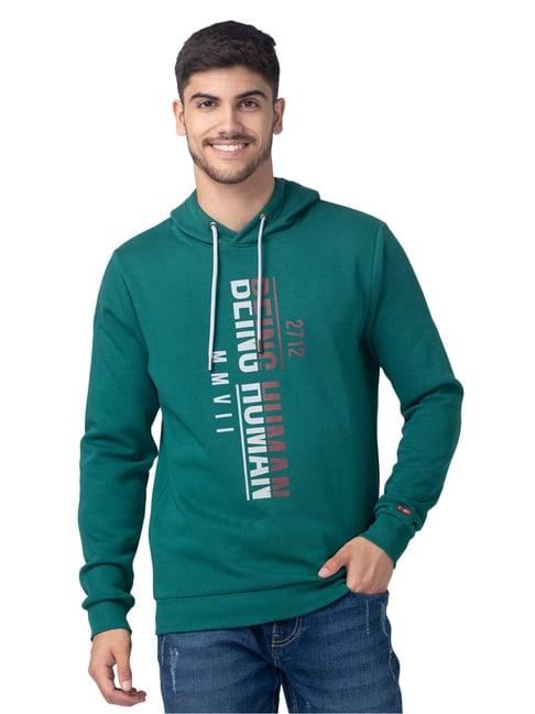 being human mens hoody-dk.green