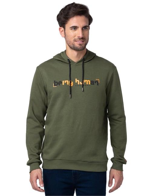 being human mens hoody-olive