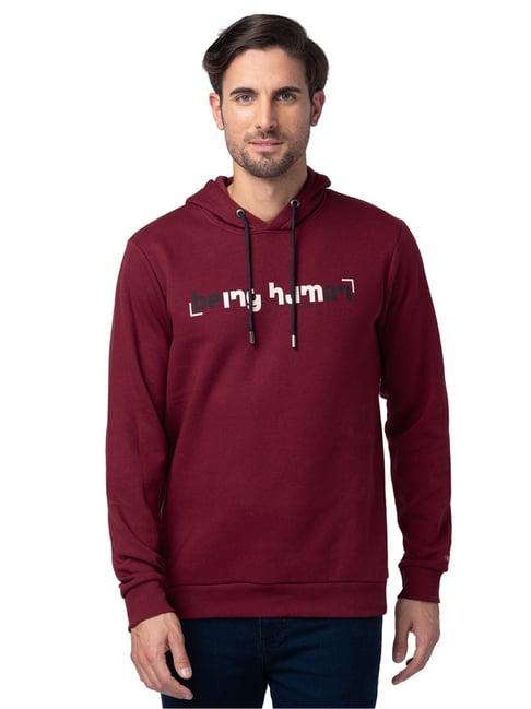 being human mens hoody-wine