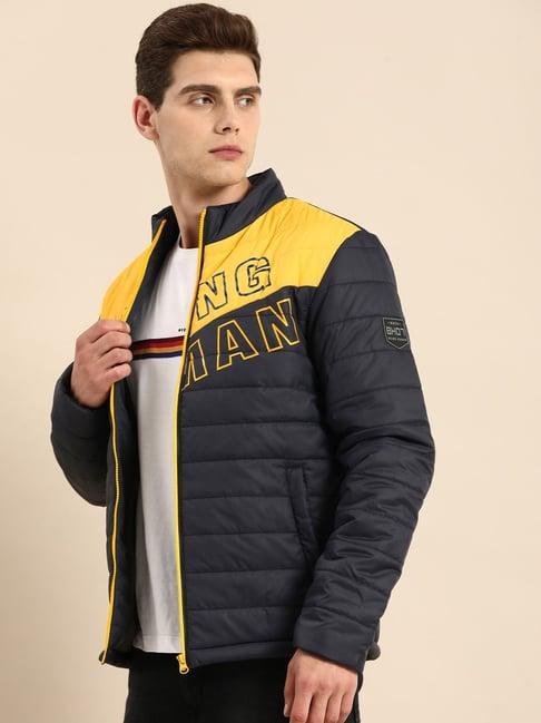 being human mens jackets-navy/gold