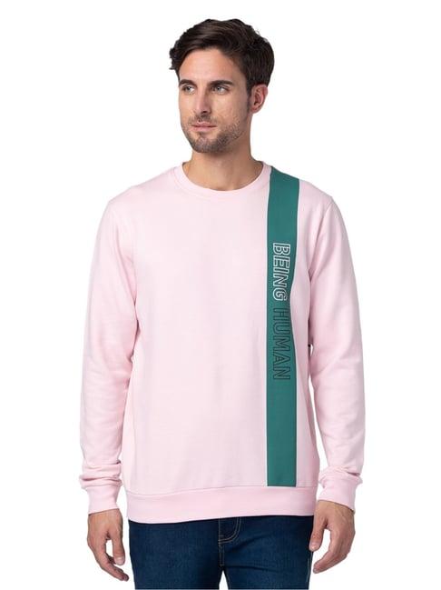 being human mens sweatshirt-baby pink