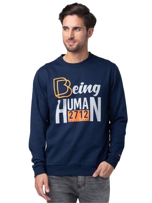 being human mens sweatshirt-navy