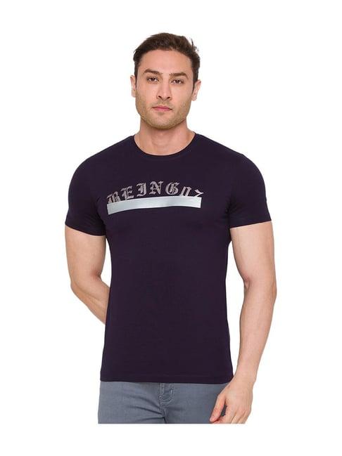 being human navy short sleeves crew neck t-shirt