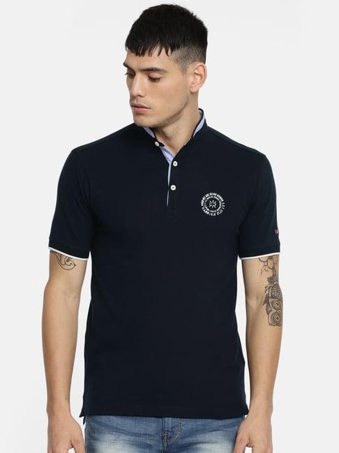 being human night blue cotton regular fit printed t-shirt