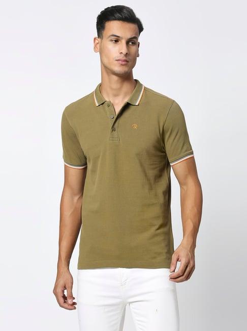 being human olive regular fit polo t-shirt