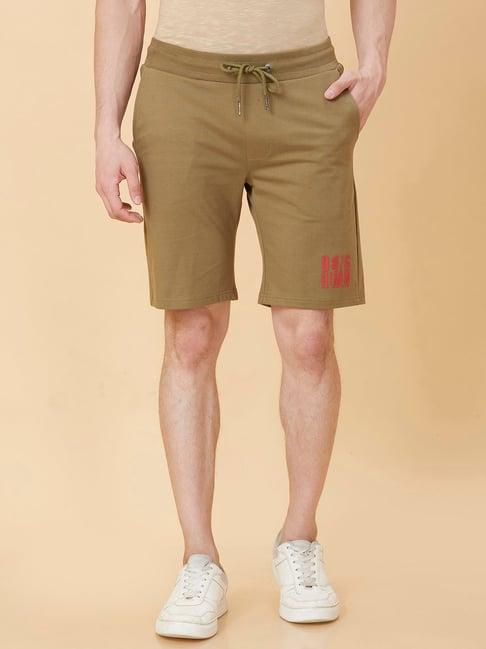 being human olive regular fit shorts