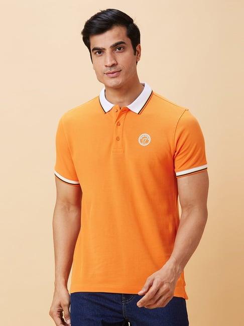 being human orange regular fit polo t-shirt