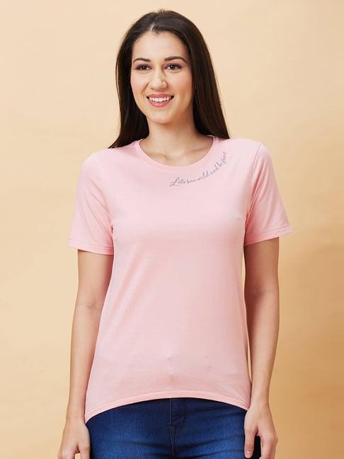 being human peach regular fit t-shirt