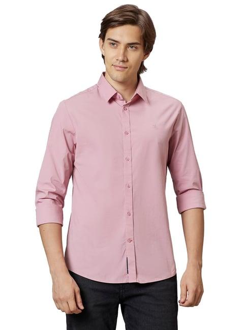 being human pink slim fit shirt