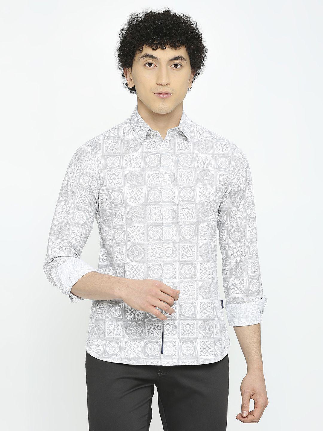 being human pure cotton slim fit printed casual shirt