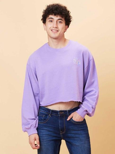 being human purple regular fit logo print sweatshirt