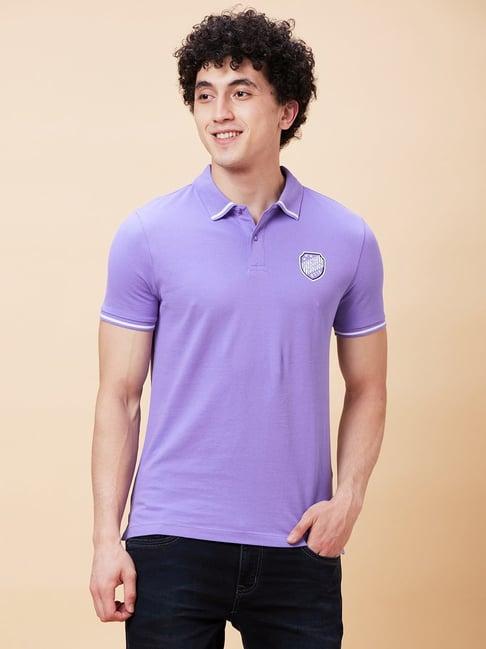 being human purple regular fit polo t-shirt