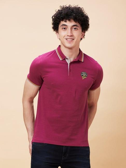 being human purple regular fit polo t-shirt