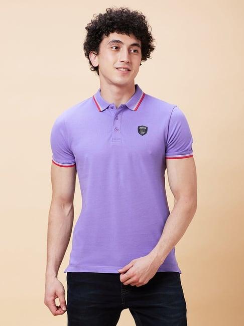 being human purple regular fit polo t-shirt